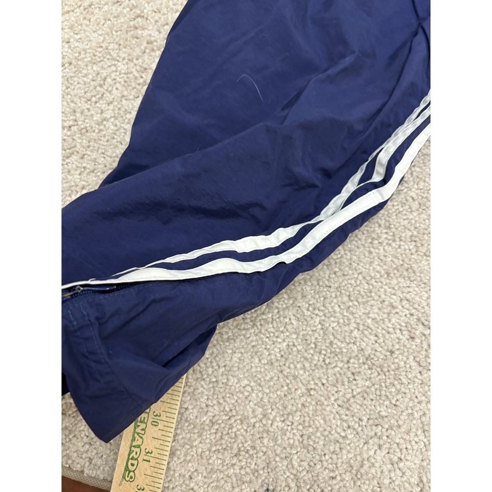 VTG Y2K Adidas Lined Baggy Blue 3 Stripe Track Pants Drawstrings Size XL - Picture 7 of 9